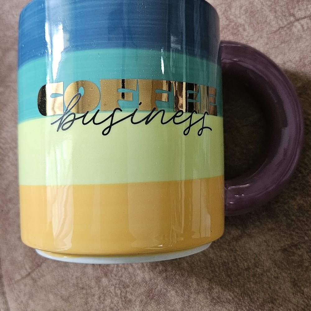 Othr Multicolor Striped Mug with Gold Accent